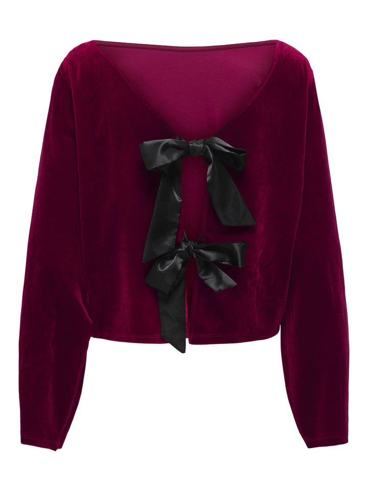 JDYVICTORY L/S VELVET BOW TOP JRS, Winetasting/BOW 188839001 Bild 2