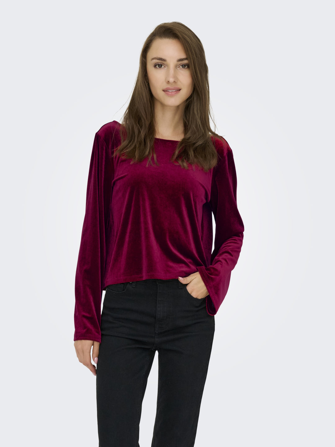 JDYVICTORY L/S VELVET BOW TOP JRS, Winetasting/BOW 188839001 Bild 3