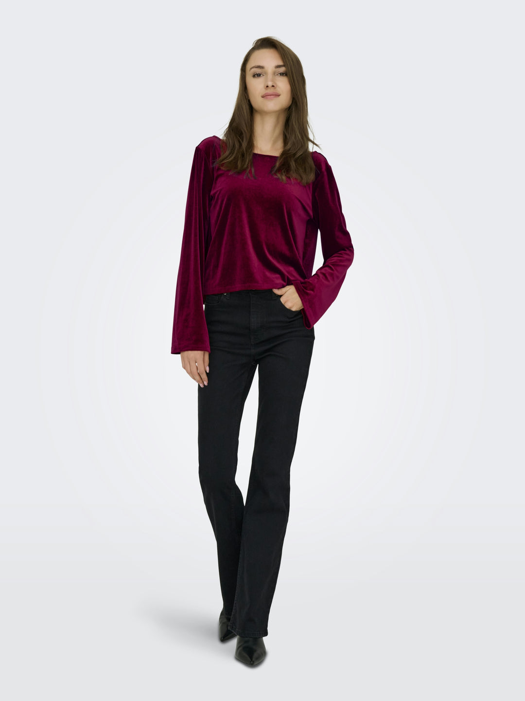 JDYVICTORY L/S VELVET BOW TOP JRS, Winetasting/BOW 188839001 Bild 5
