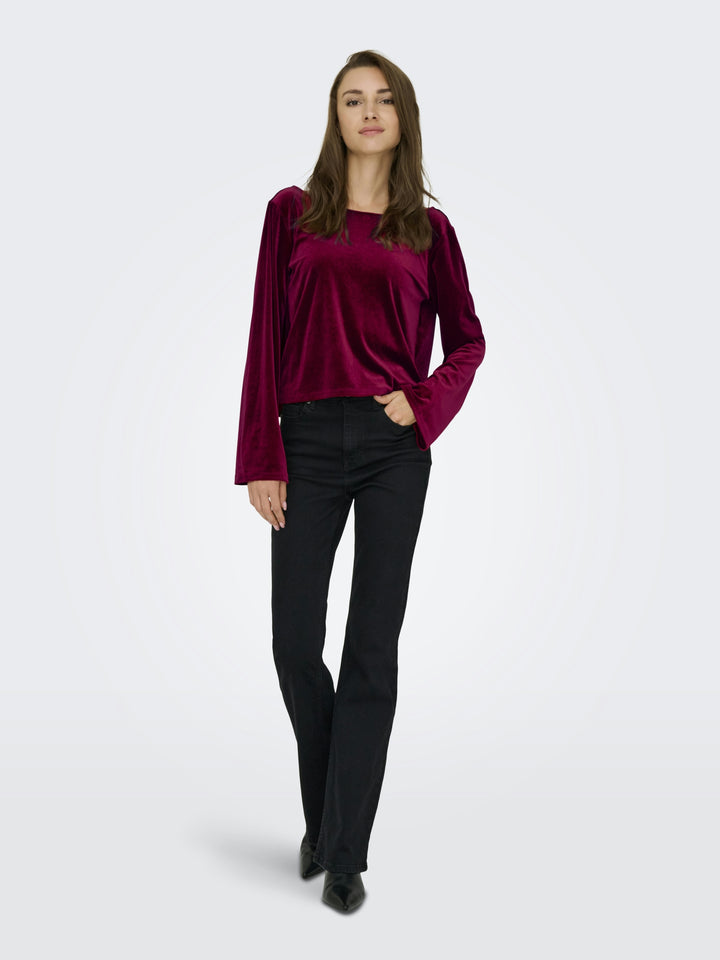 JDYVICTORY L/S VELVET BOW TOP JRS, Winetasting/BOW 188839001 Bild 5