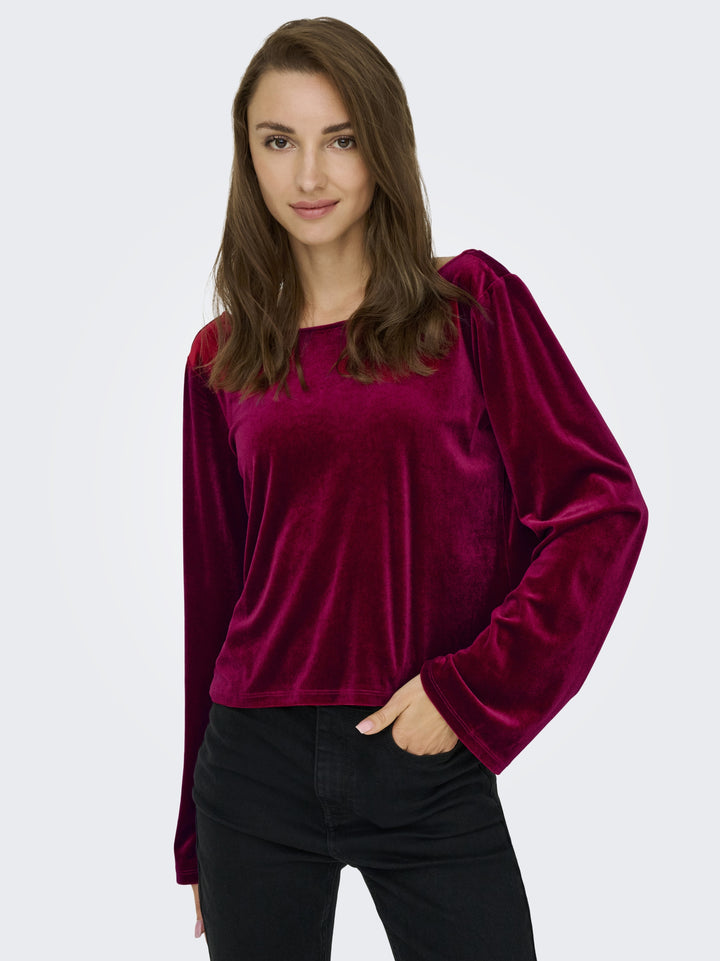 JDYVICTORY L/S VELVET BOW TOP JRS, Winetasting/BOW 188839001 Bild 7