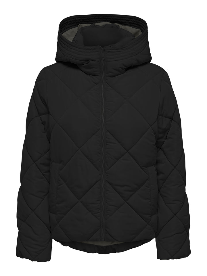JDYVIOLET SHORT HOOD PUFFER OTW YFM, Black/CONTRAST CHIMERA 177911002 Bild 1