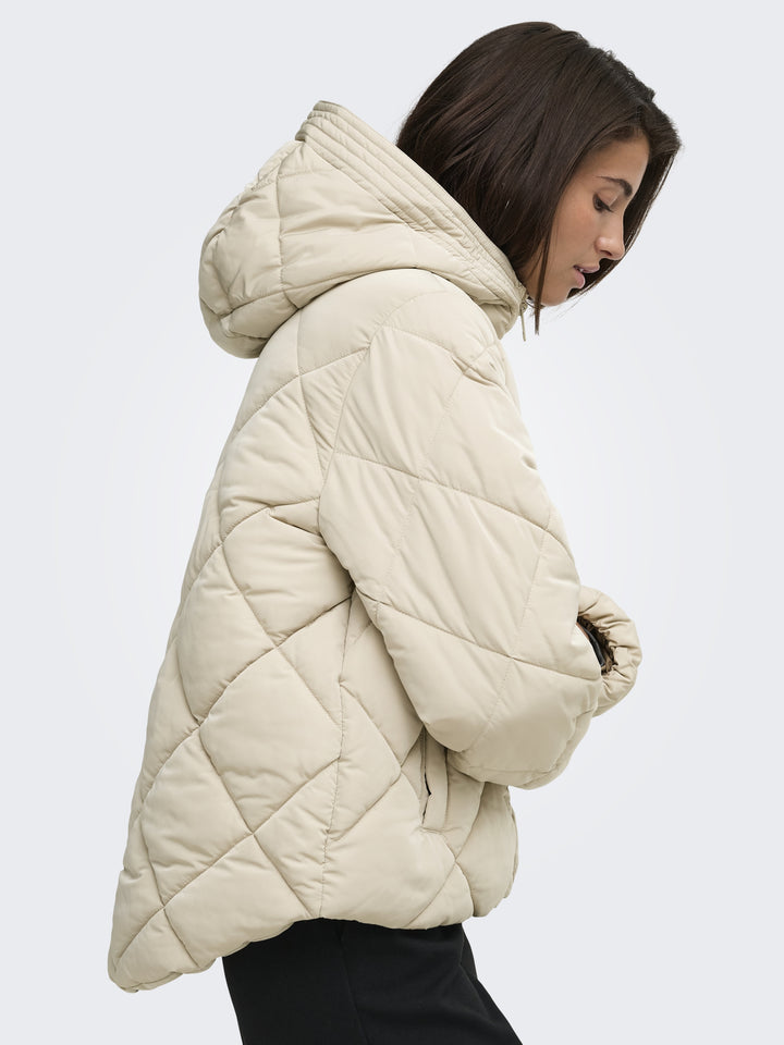 JDYVIOLET SHORT HOOD PUFFER OTW YFM, Silver Lining/CONTRAST KELP 264895001 Bild 7