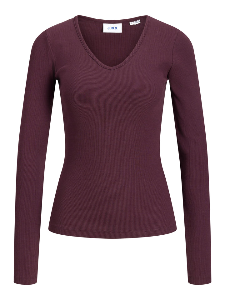 JXFREYA STR LS V-NECK TOP JRS NOOS, Winetasting 176841 Bild 1