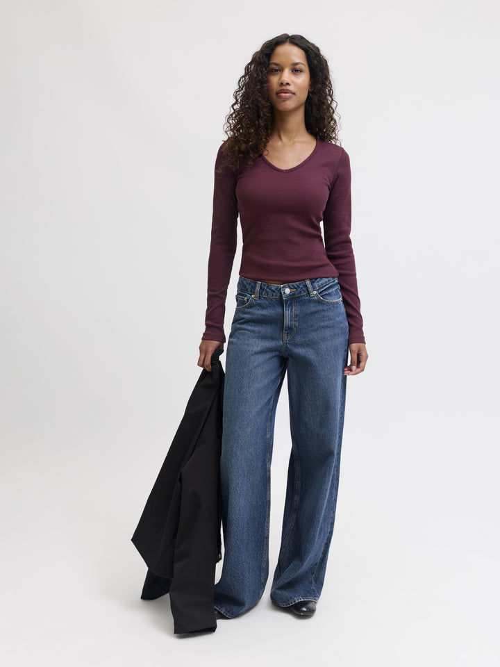 JXFREYA STR LS V-NECK TOP JRS NOOS, Winetasting 176841 Bild 8