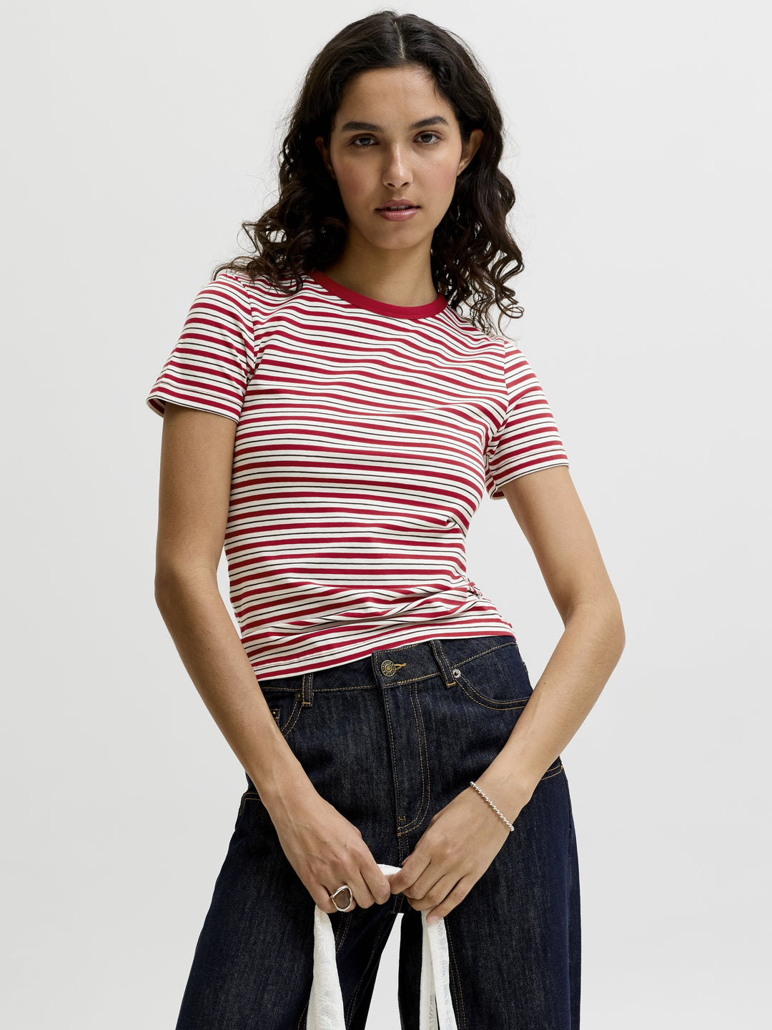 JXGIGI STR SS STRIPE TEE JRS EXP LN, Scarlet Sage/Vanilla Ice & Demitass 177240002 Bild 5