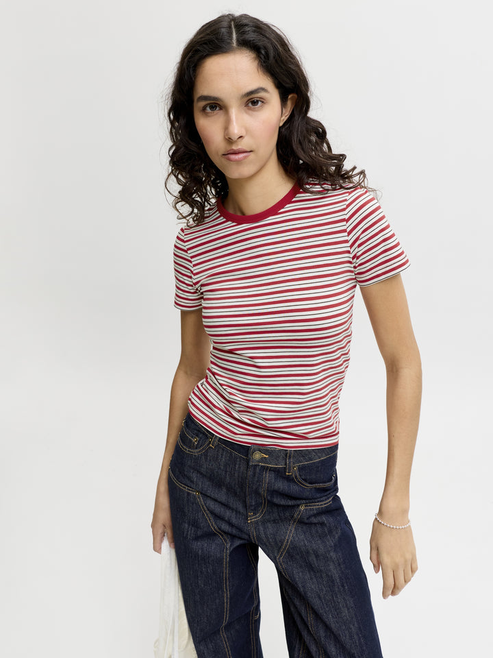 JXGIGI STR SS STRIPE TEE JRS EXP LN, Scarlet Sage/Vanilla Ice & Demitass 177240002 Bild 8