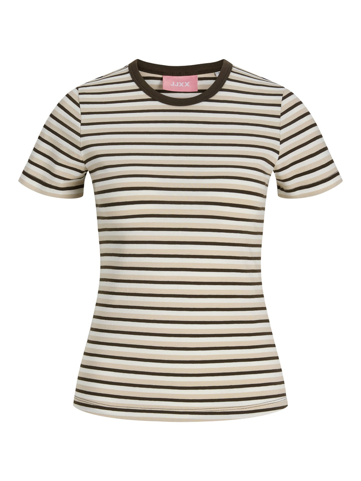 JXGIGI STR SS STRIPE TEE JRS EXP LN, Cloud Dancer/Oatmeal & Demitasse 177642001 Bild 1