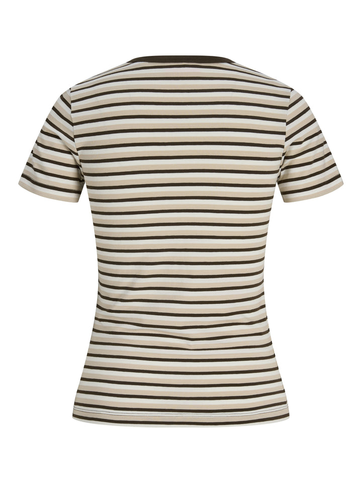 JXGIGI STR SS STRIPE TEE JRS EXP LN, Cloud Dancer/Oatmeal & Demitasse 177642001 Bild 3
