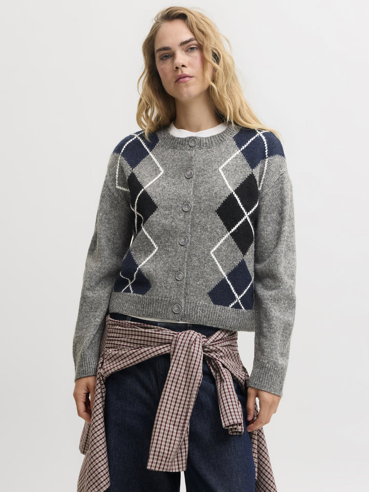 JXHARVI CARDIGAN KNIT, Dark Grey Melange 179084 Bild 6