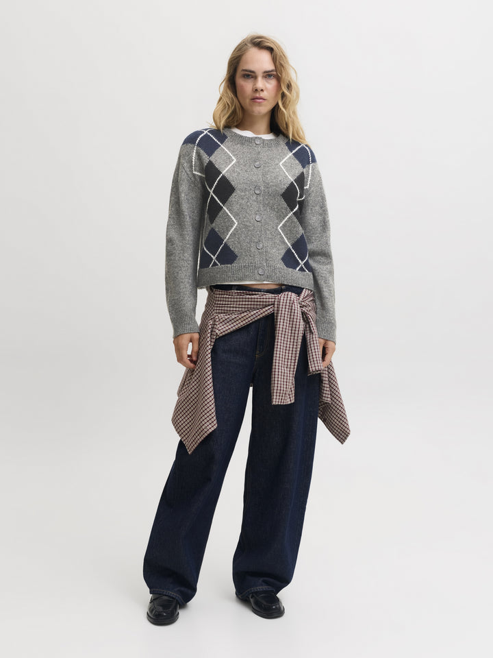 JXHARVI CARDIGAN KNIT, Dark Grey Melange 179084 Bild 8