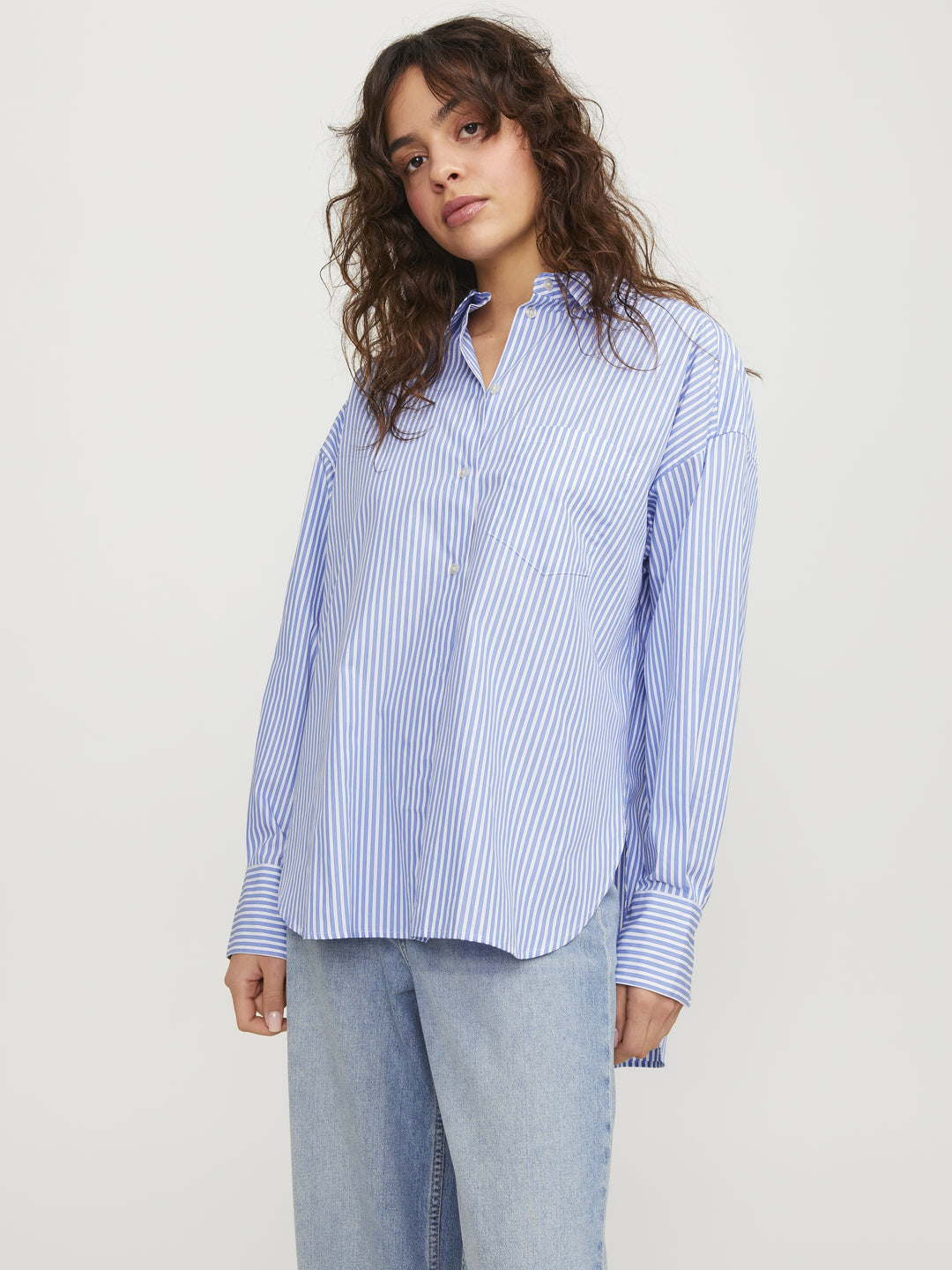 JXJAMIE LS RELAXED POPLIN SHIRT WVN, Navy Blazer/Stripes 175876017 Bild 4