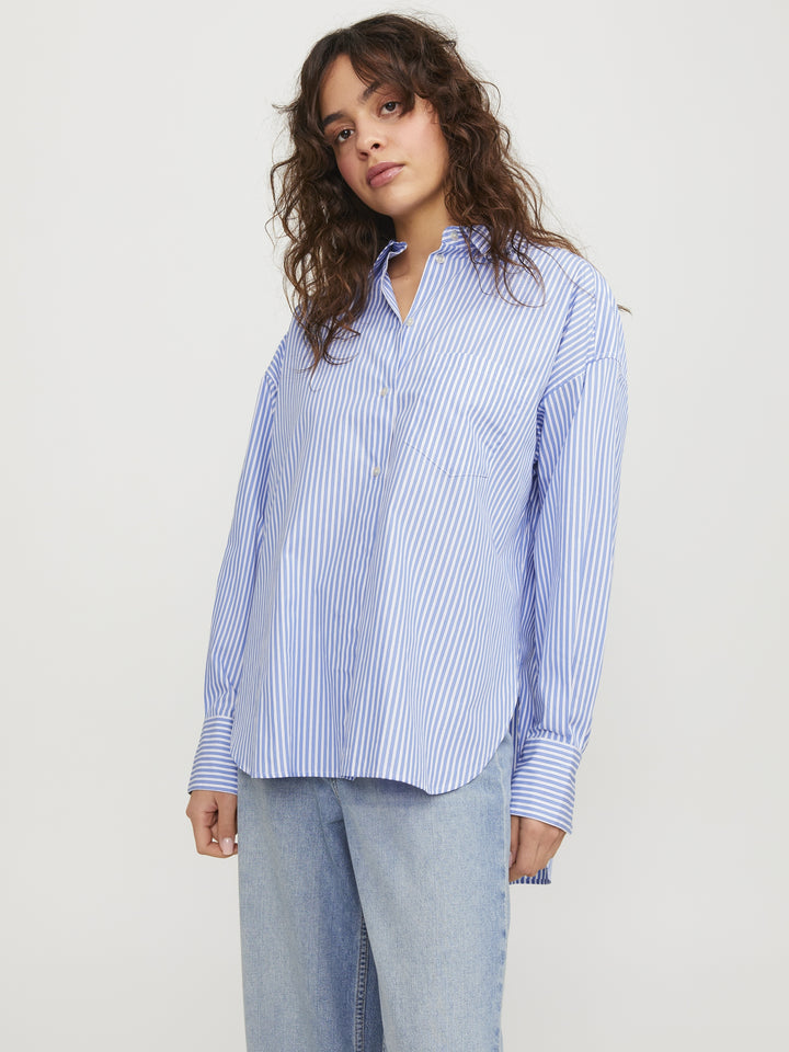 JXJAMIE LS RELAXED POPLIN SHIRT WVN, Navy Blazer/Stripes 175876017 Bild 4