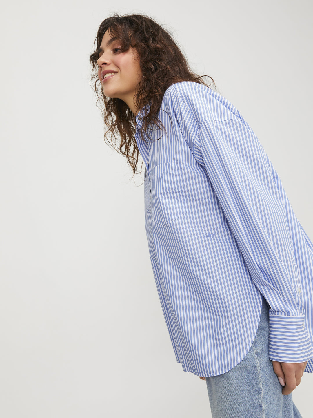 JXJAMIE LS RELAXED POPLIN SHIRT WVN, Navy Blazer/Stripes 175876017 Bild 5