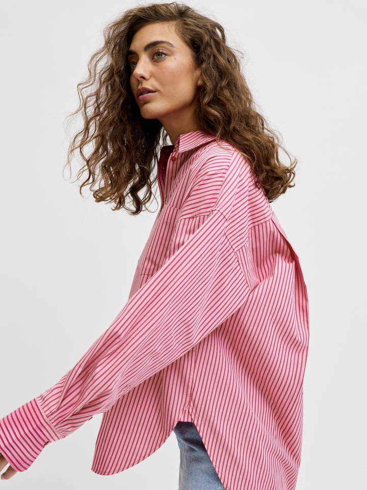 JXJAMIE LS RELAXED POPLIN SHIRT WVN, Cerise/STRIPE 177424008 Bild 5