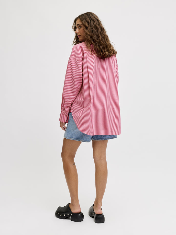 JXJAMIE LS RELAXED POPLIN SHIRT WVN, Cerise/STRIPE 177424008 Bild 7