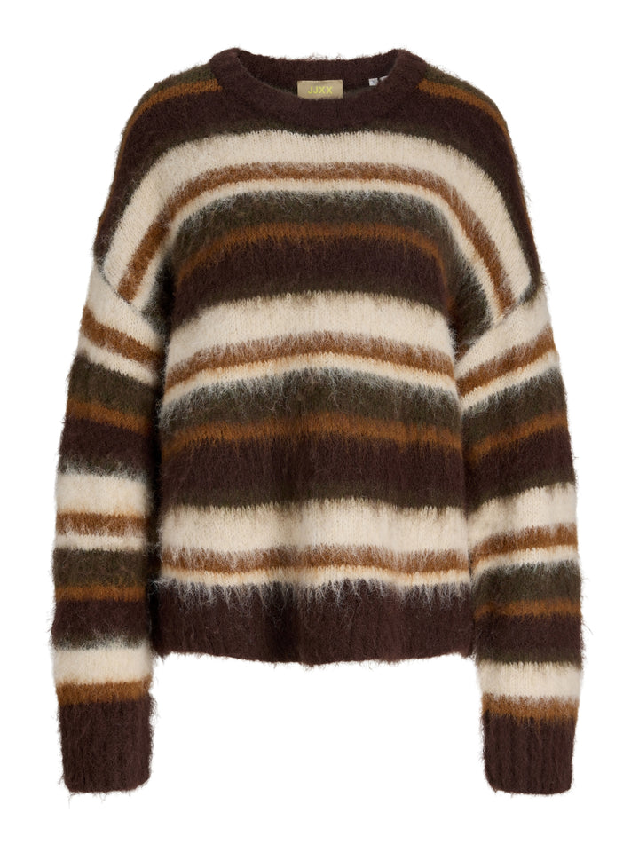 JXJOE CREW NECK KNIT, Fudge//Multi stripes 176966001 Bild 1