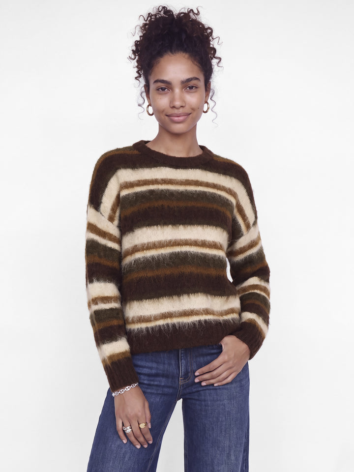 JXJOE CREW NECK KNIT, Fudge//Multi stripes 176966001 Bild 7