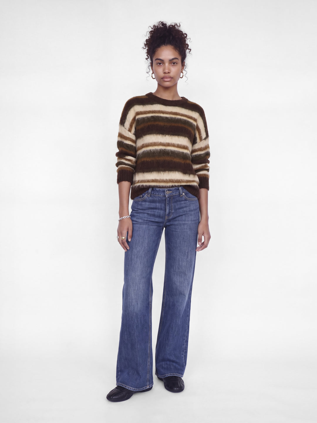 JXJOE CREW NECK KNIT, Fudge//Multi stripes 176966001 Bild 8