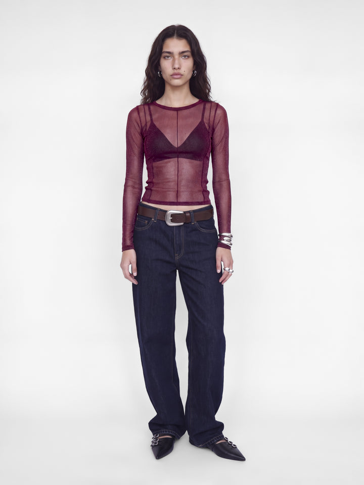 JXMINNA MESH GLITTER LS TOP WVN, Winetasting 176841 Bild 7