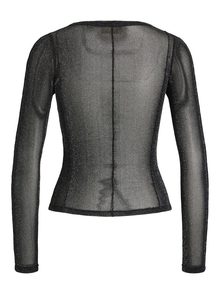 JXMINNA MESH GLITTER LS TOP WVN, Black 178012 Bild 2