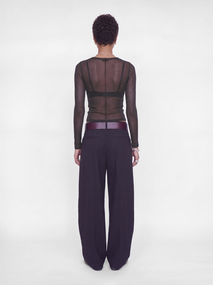 JXMINNA MESH GLITTER LS TOP WVN, Black 178012 Bild 5