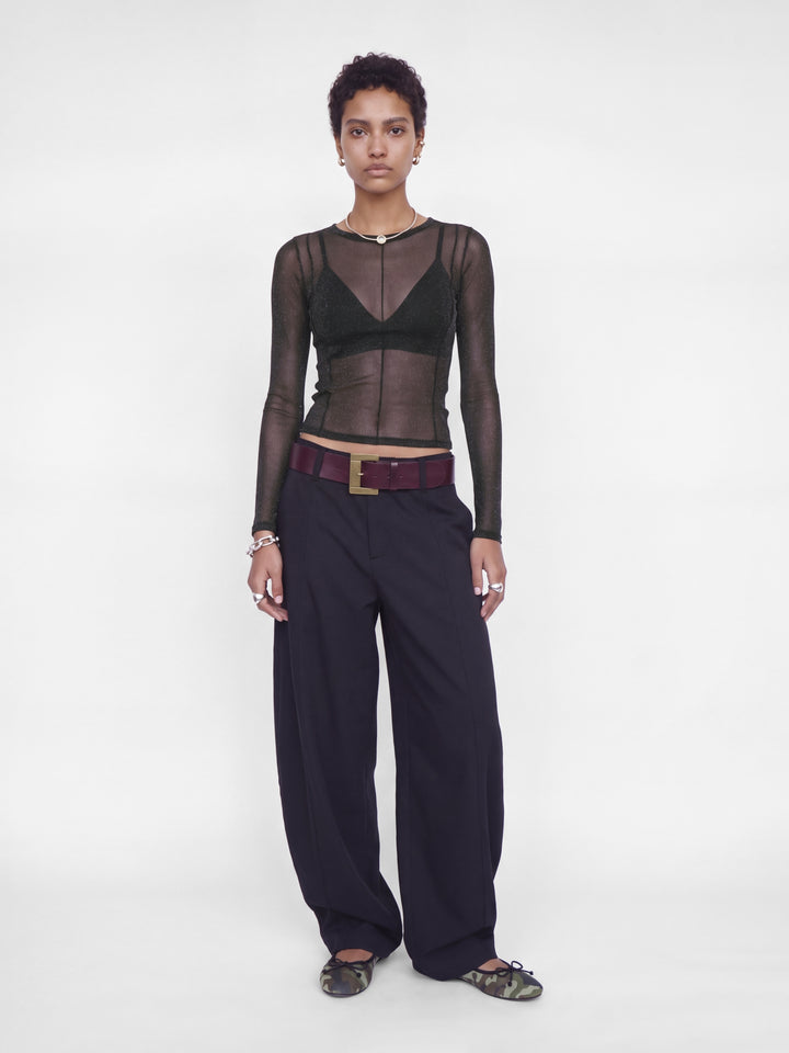 JXMINNA MESH GLITTER LS TOP WVN, Black 178012 Bild 8