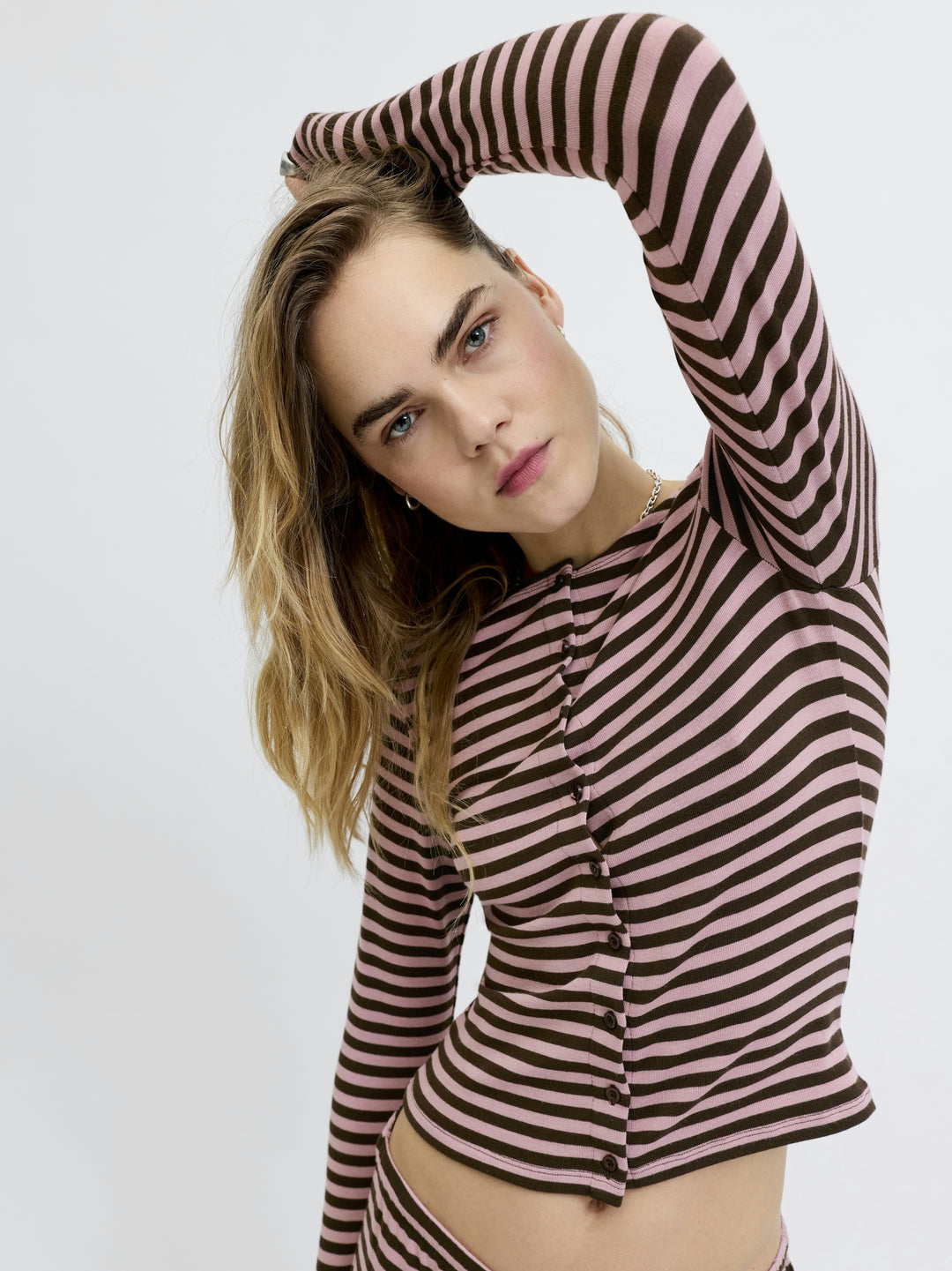 JXPAULA STRIPE LS CARDIGAN JRS EXP, Raindrops On Roses/Demitasse 308783001 Bild 7