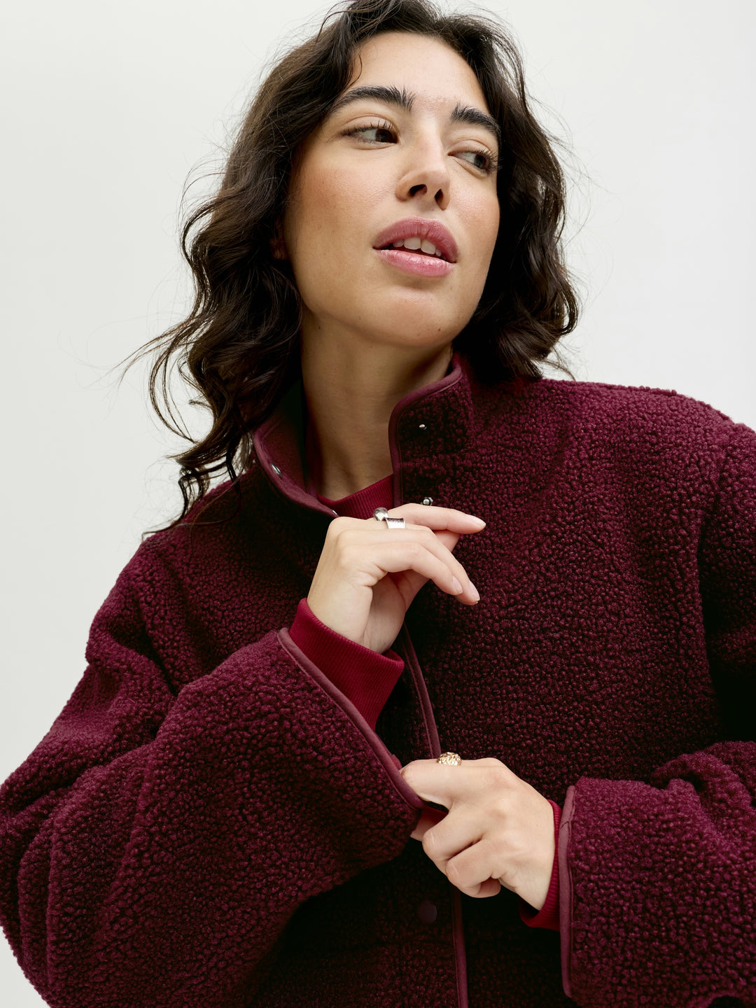 JXVERA TEDDY JACKET OTW SN, Cabernet 177105 Bild 4