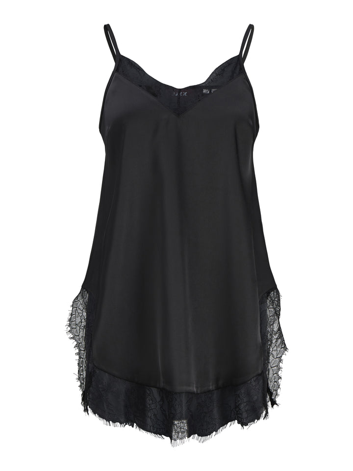 JXVIMA SINGLET SATIN LACE LONG TOP, Black 178012 Bild 1