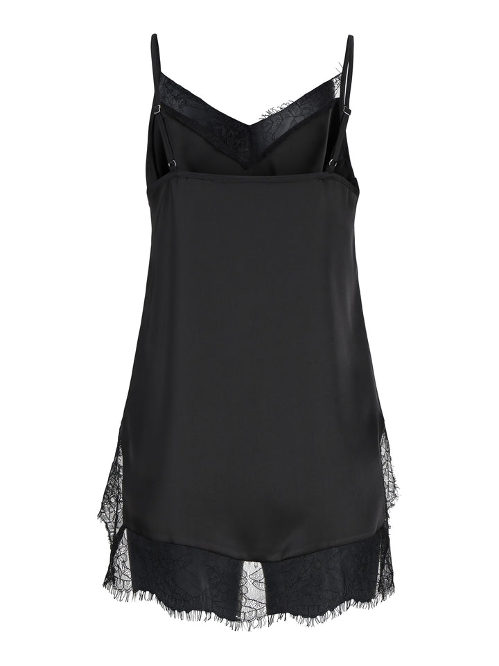 JXVIMA SINGLET SATIN LACE LONG TOP, Black 178012 Bild 3