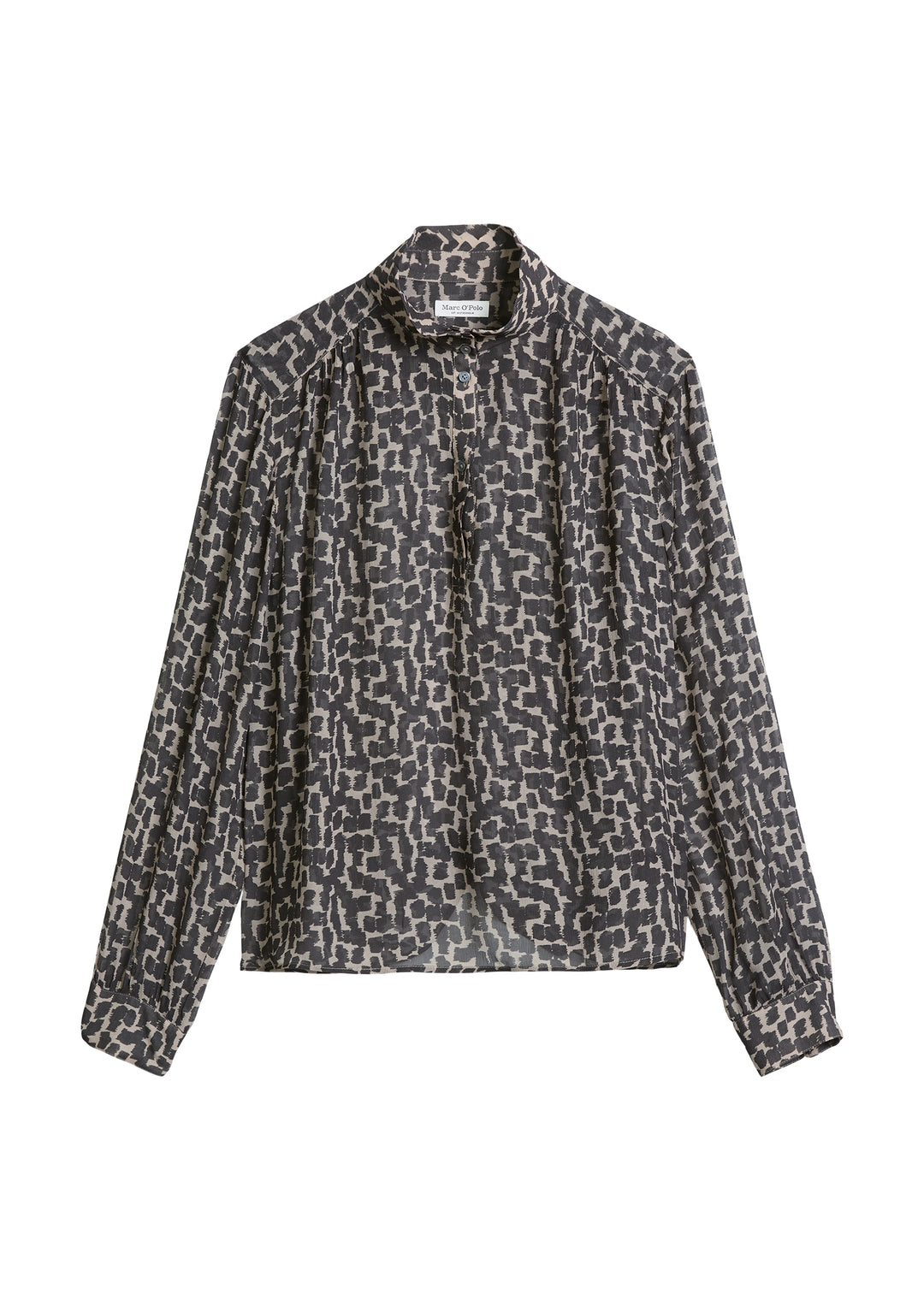 Blouse, LSL, Crinkle Viscose Printe, Dark Grey_Multi_02 0533 Bild 1