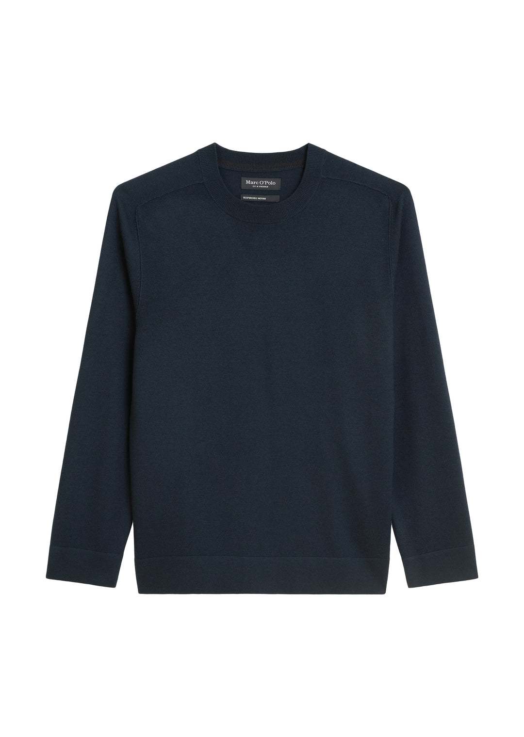 Crew Neck in pure merino with saddl, dark navy 898 Bild 1