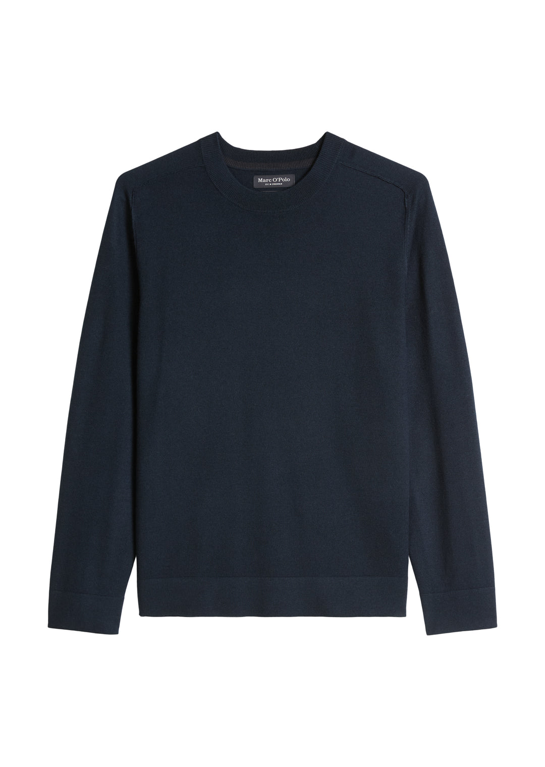 Crew Neck in pure merino with saddl, dark navy 898 Bild 1