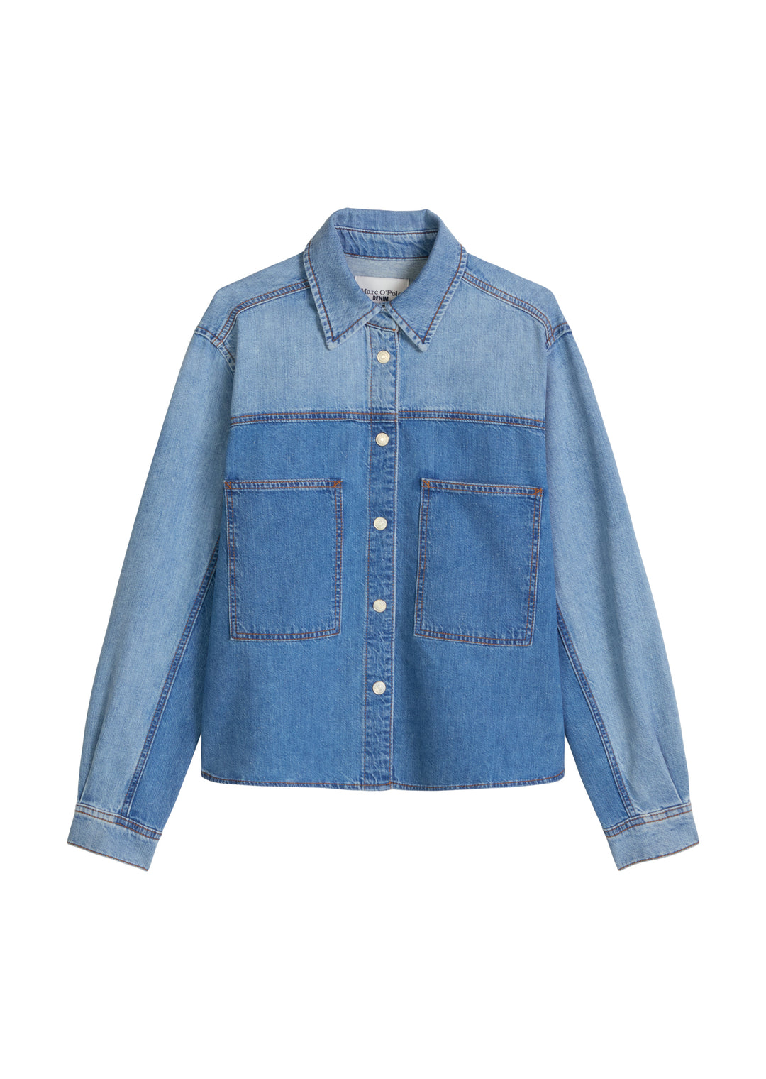 Denim Blouses Longsleeve, Patchwork, Medium Blue_Multi_50 4977 Bild 1