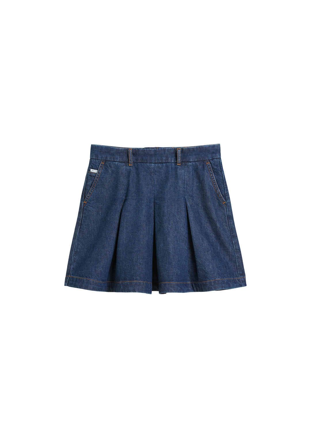 Denim Skirts, A-Shape, Mini, Pleate, Dark Blue_Multi_21 4460 Bild 1