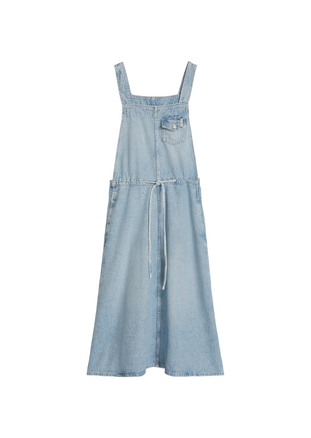 Denim Dungaree Dresses, Midi Length, Light Blue_Multi_63 5761 Bild 1