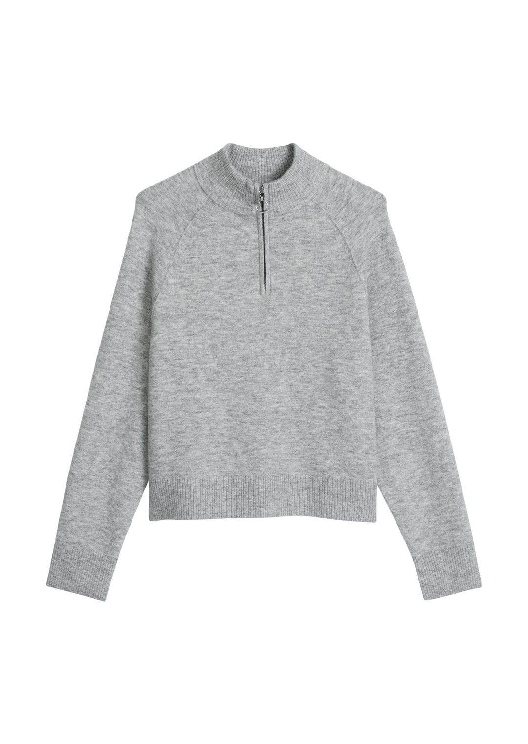 Knit Troyer, Longsleeve, Zipper, Stone Melange 0910 Bild 1