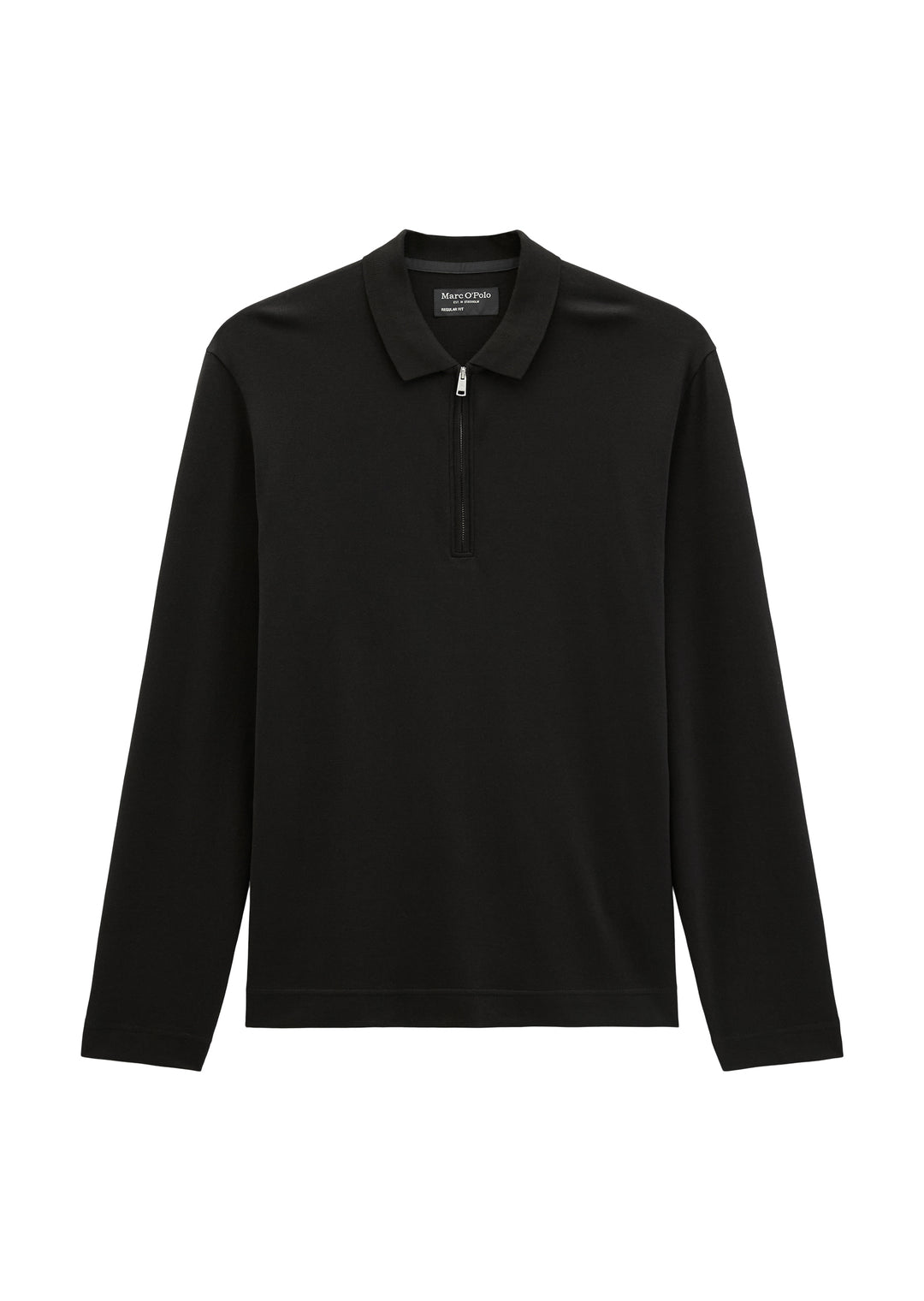 Jersey Polo Longsleeve, Black 0001 Bild 1
