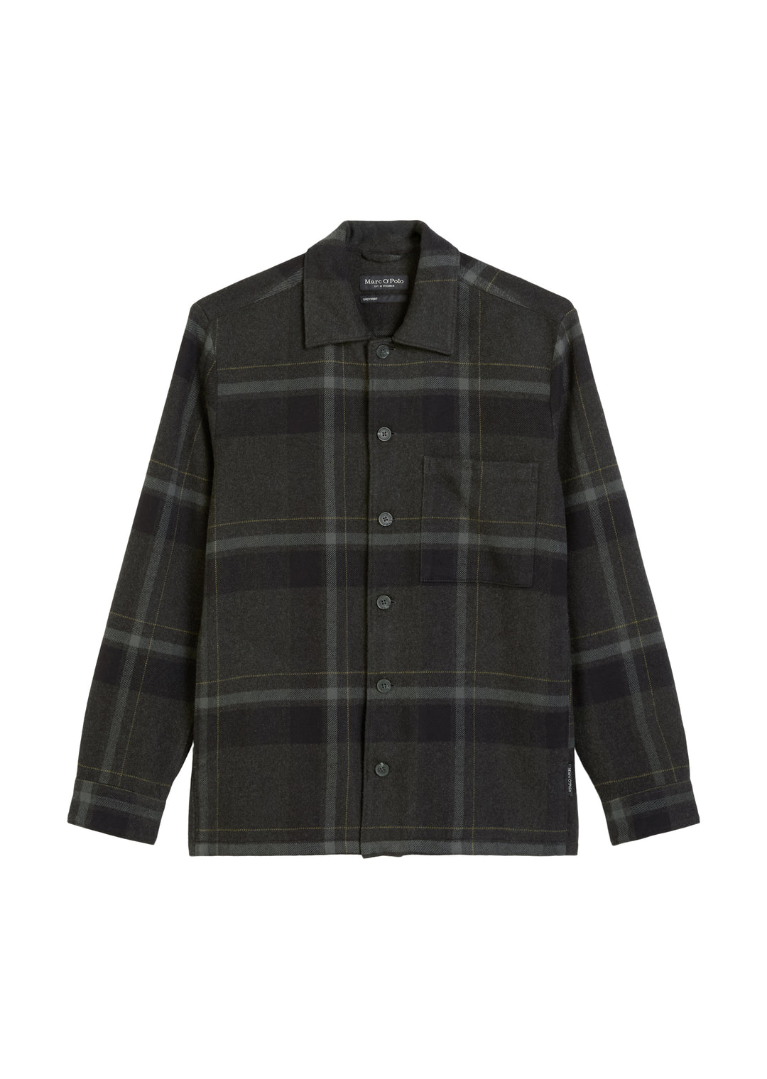Overshirt with bowling collar, ches, multi/ dark grey melange G97 Bild 1