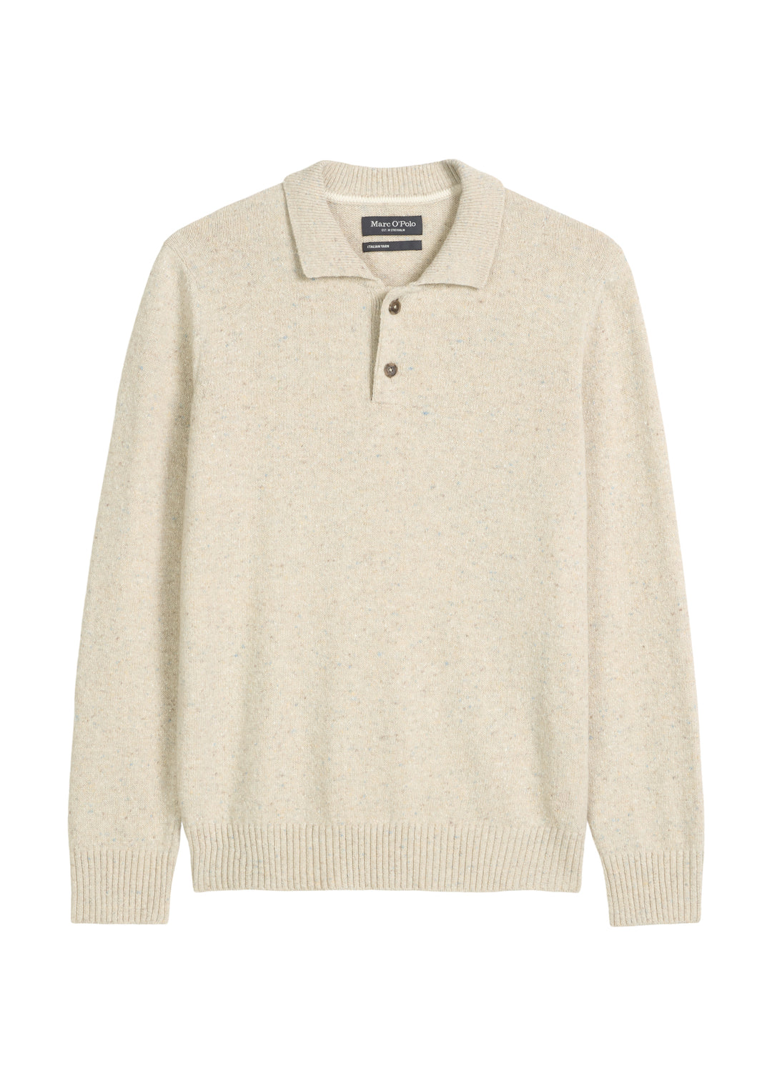 Polo with buttons, tweed, recycled, gray silk 707 Bild 1