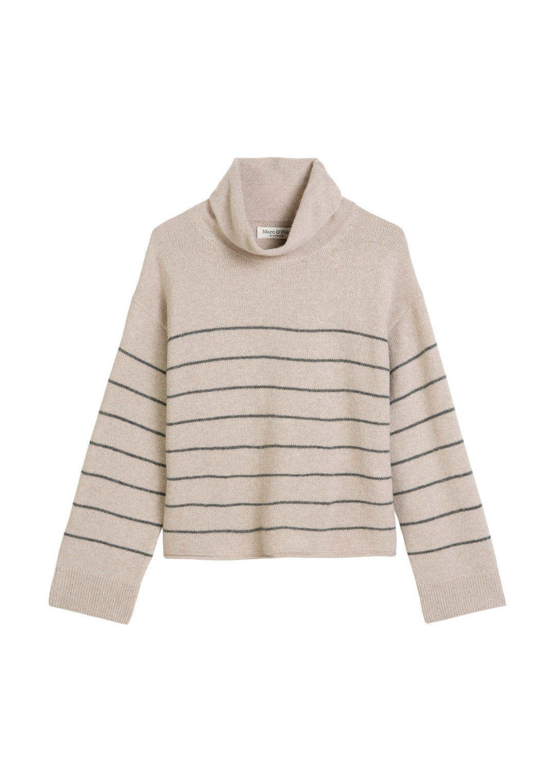 Pullover, longsleeve, stand-up coll, striped / chalky mauve melange 2673 Bild 1
