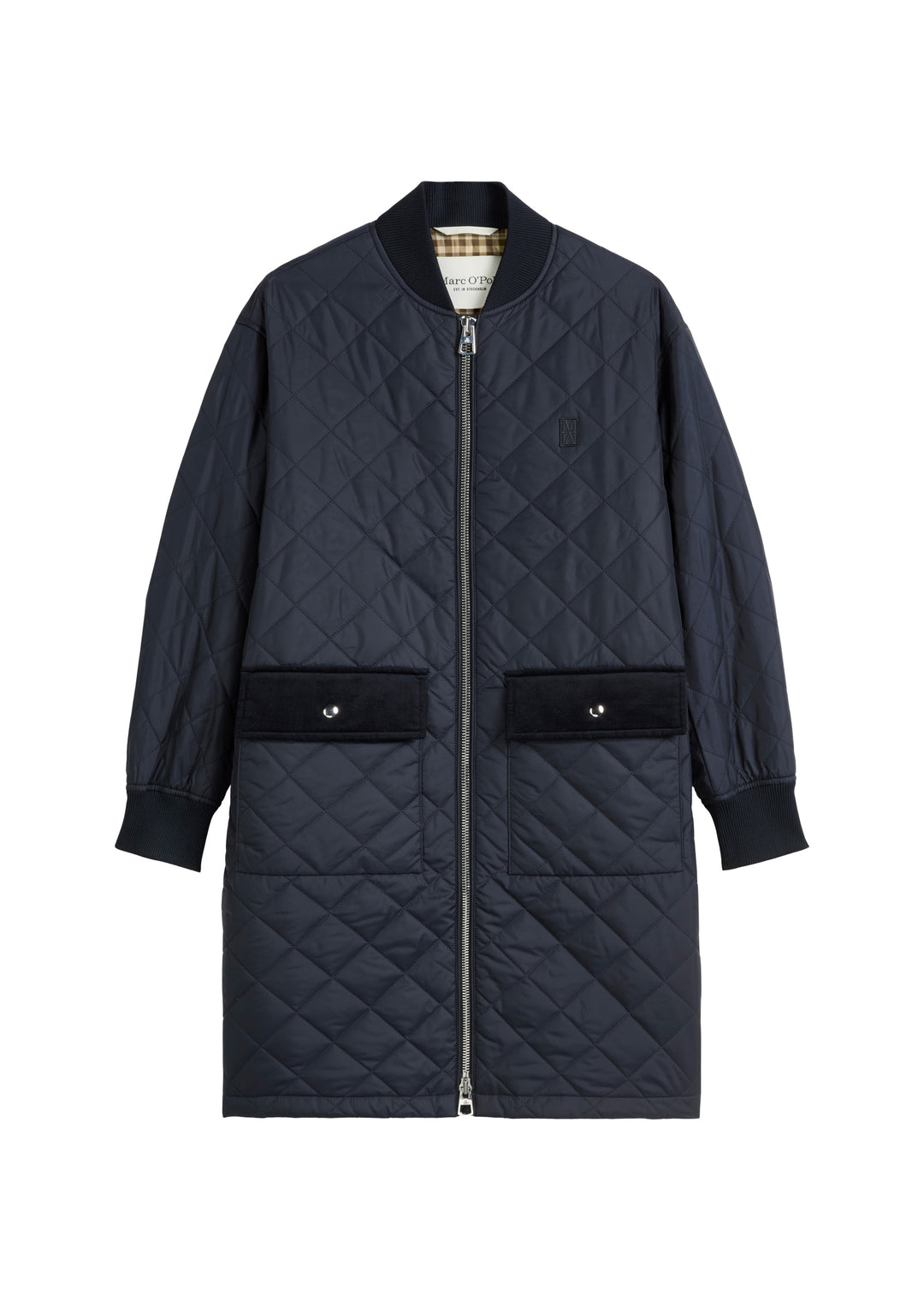 Quilted blouson coat, corduroy deta, deep night blue 4300 Bild 1