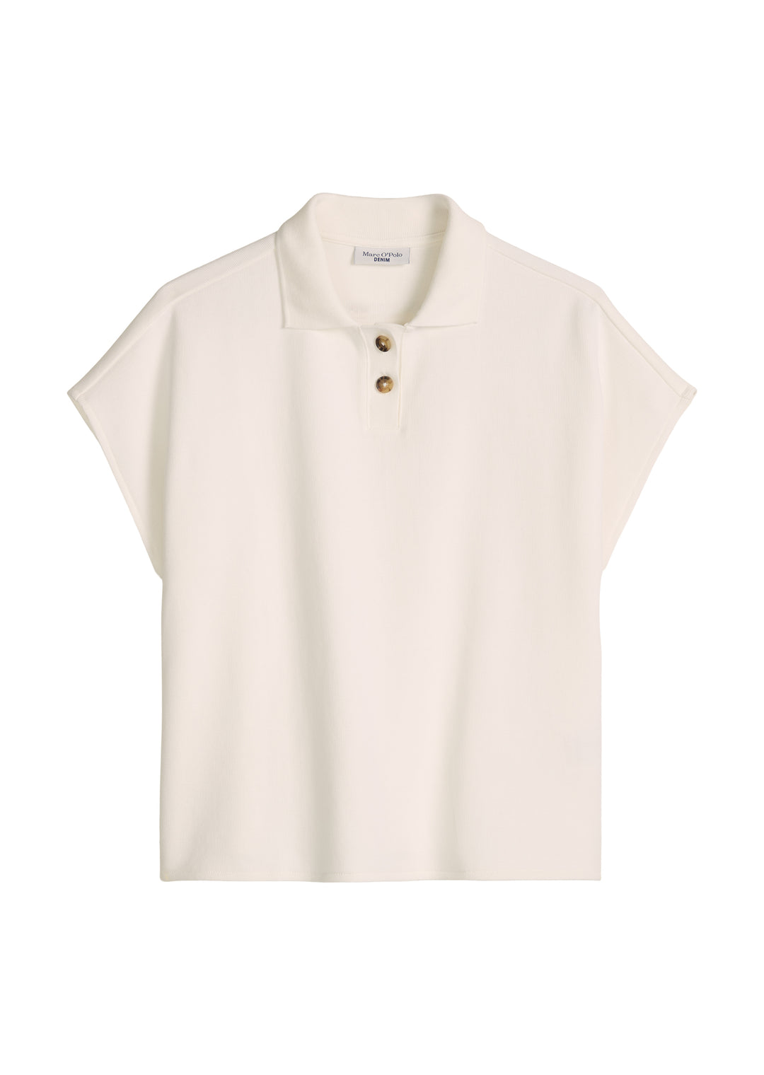 T-Shirt, SSL, Polo, Button Placket, Silky White 1183 Bild 1