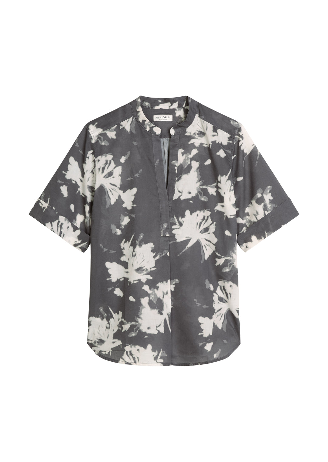Woven Blouses Shortsleeve, Dark Grey_Multi_01 0532 Bild 1