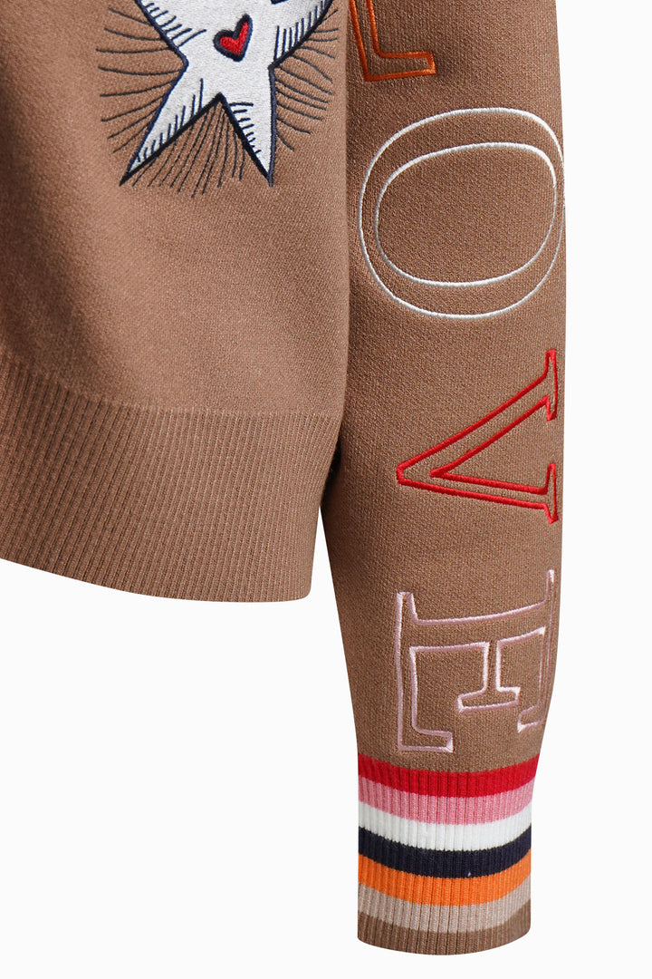 1/1 RAGLAN SLEEVES W EMB, CARAMEL PRINT 1904 Bild 3