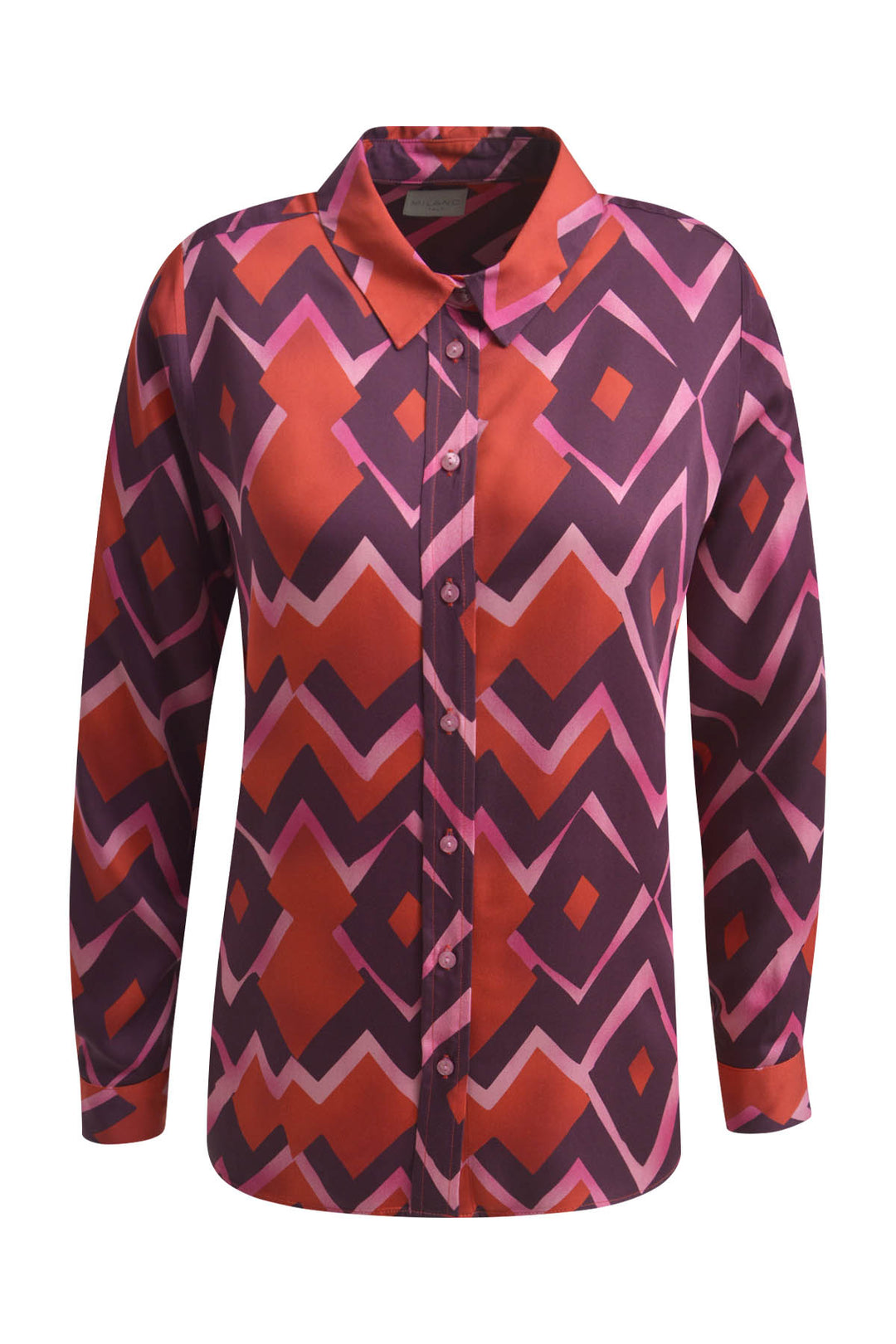 BLOUSE W COLLAR AND PLACKET AE 1/1, BERRY PRINT 1416 Bild 1