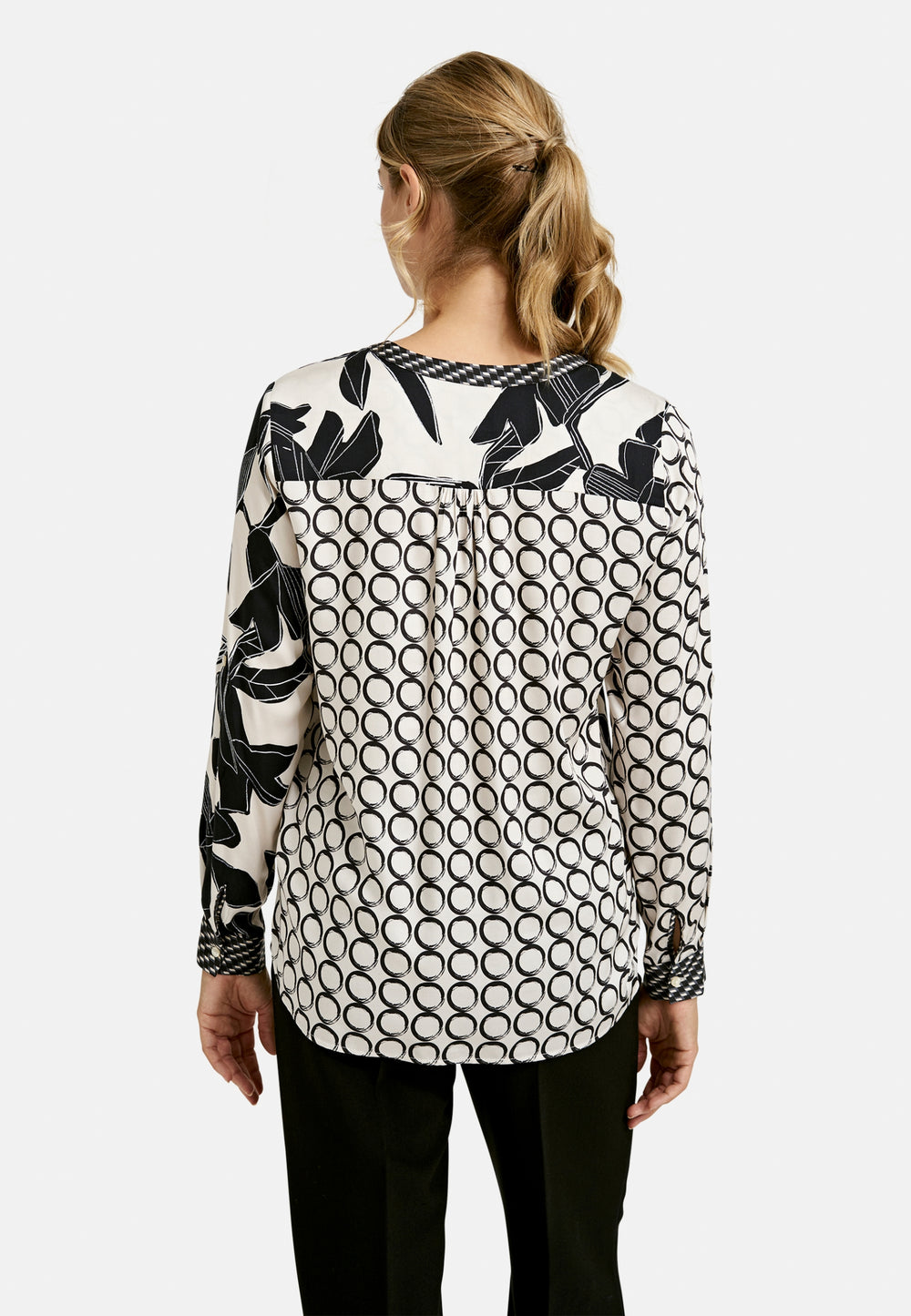 BLOUSE W ROUNDNECK AE PLACKET, 1/1, CREAM PRINT 1111 Bild 2