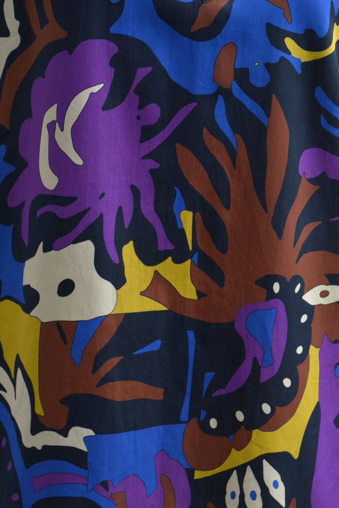 BLOUSE WITH GATHERING AND STAND UP, DARK BLUE PRINT 1607 Bild 3