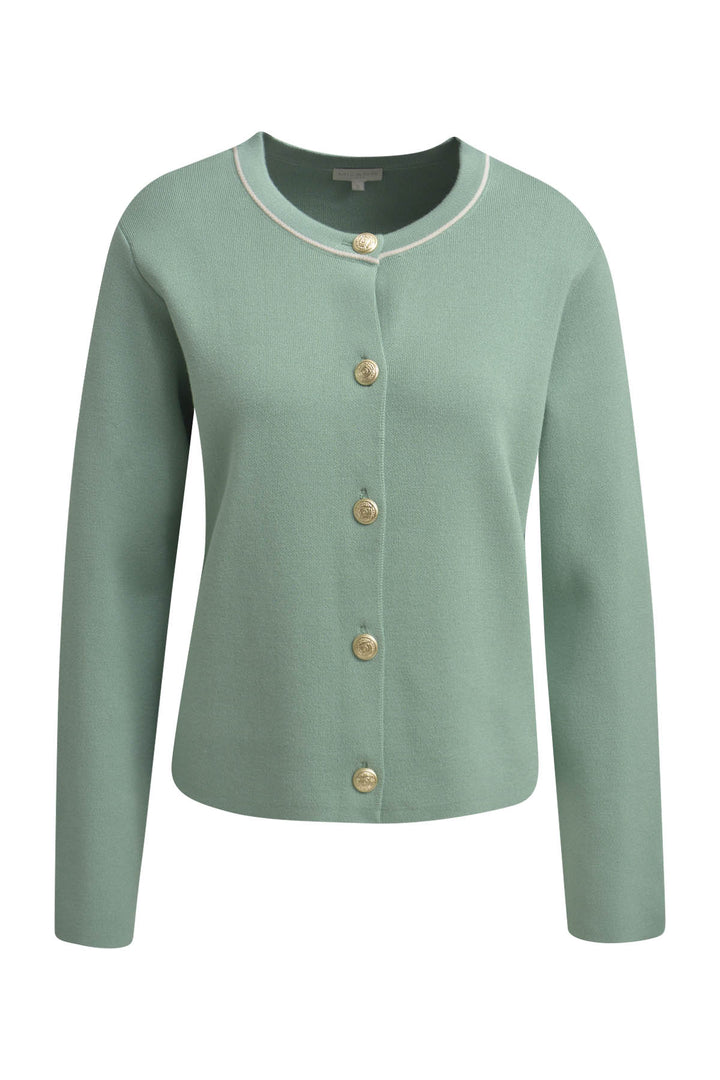 CARDIGAN W ROUNDNECK, PLACKET AT CF, SAGE 728 Bild 1